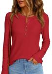 PRETTYGARDEN Women’s Long Sleeve Waffle Knit Top