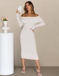 MEROKEETY Women's Off-Shoulder Winter Sweater Dress
