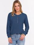 ANRABESS Women's Casual V-Neck Waffle Knit Top