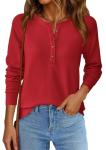 PRETTYGARDEN Women’s Long Sleeve Waffle Knit Top