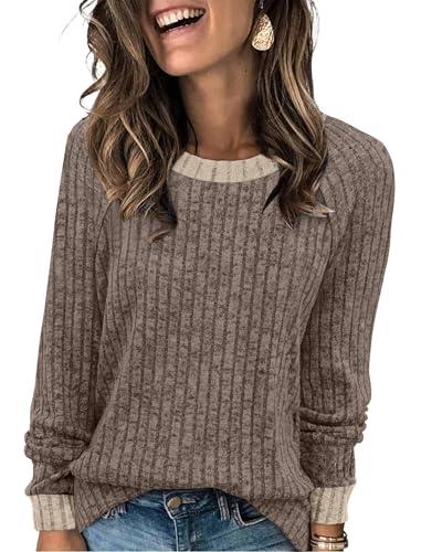 Chic Brown Long Sleeve Tops for Women