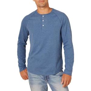 Men's Slim-Fit Long-Sleeve Henley Shirt - Blue