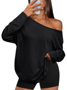 Trendy Off-Shoulder Oversized Women's T-Shirt