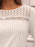 Womens Casual Lace Long Sleeve Tunic Top