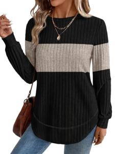 OFEEFAN Trendy Long Sleeve Sweaters for Women