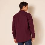 Men's Burgundy Flannel Shirt with Pockets