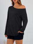 Trendy Off-Shoulder Oversized Women's T-Shirt