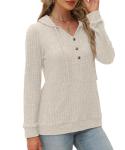 XMTOPYE Women's Long Sleeve Hoodie in Apricot