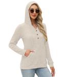 XMTOPYE Women's Long Sleeve Hoodie in Apricot