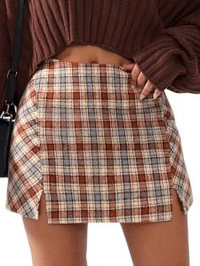 Trendy Y2K High-Waisted Plaid Mini Skirt