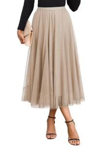Trendy Midi Tulle Skirt for Fall Fashion