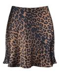 Leopard Print High Waist Satin Mini Skirt