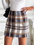 LILLUSORY Women's High Waist Plaid Mini Skirt