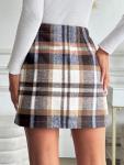 LILLUSORY Women's High Waist Plaid Mini Skirt