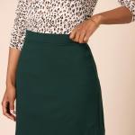 Ponte Mini A-Line Skirt in Dark Green