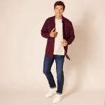 Men's Burgundy Flannel Shirt with Pockets