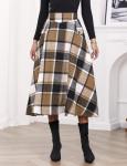 Plaid Maxi Skirt for Women - Fall Winter Style