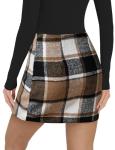 AURUZA High Waist Plaid Mini Skirt for Women