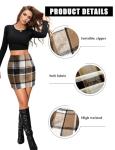 AURUZA High Waist Plaid Mini Skirt for Women