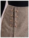 WDIRARA Women's Metallic Trim High Waisted Plaid Skirt