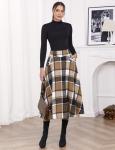 Plaid Maxi Skirt for Women - Fall Winter Style