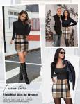 AURUZA High Waist Plaid Mini Skirt for Women