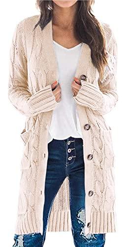 PRETTYGARDEN Women's Chunky Cable Knit Cardigan