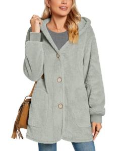 Warm Fleece Hooded Jackets for Women, Plus Size