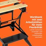 BLACK+DECKER Workmate, Work Bench Tool Stand Saw Horse, Dual Height with Heavy Duty Steel Frame, WM536