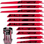 LOZAGU 10-Piece Reciprocating Saw Blades Set, 6 to 9 Inch Metal/Woodcutting Saw Blades, Pruner Saw Blades