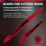 LOZAGU 10-Piece Reciprocating Saw Blades Set, 6 to 9 Inch Metal/Woodcutting Saw Blades, Pruner Saw Blades