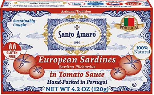 Santo Amaro Canned Sardines in Tomato Sauce - 12 Pack