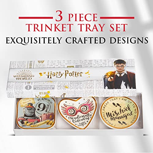 Harry Potter 3-Piece Trinket Tray Gift Set