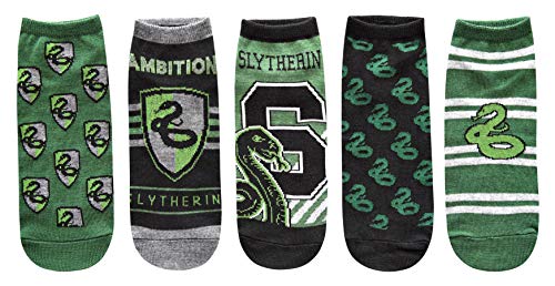 Slytherin Ankle Socks 5-Pack for Juniors/Womens Size 4-10