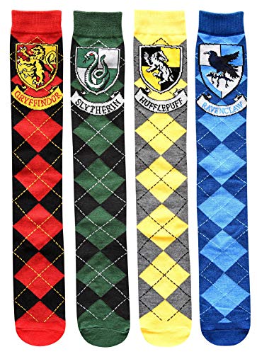 Harry Potter House Crests Argyle Knee High Socks