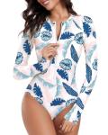 Century Star Women's Long Sleeve Floral Surf Swimsuit