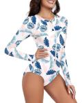 Century Star Women's Long Sleeve Floral Surf Swimsuit
