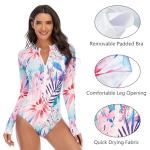 Century Star Women's Long Sleeve Floral Surf Swimsuit