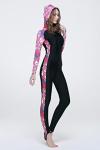 Women's Pink Long Sleeve One-Piece Swimsuit