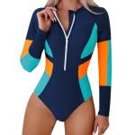 Women's Long Sleeve Floral Rash Guard Swimsuit
