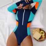 Women's Long Sleeve Floral Rash Guard Swimsuit