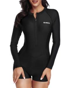 Daci Women's Long Sleeve Rash Guard Swimsuit