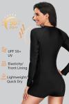 Daci Women's Long Sleeve Rash Guard Swimsuit