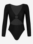 Women's Long Sleeve Cutout Rash Guard Swimsuit