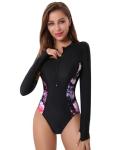 Women's Long Sleeve UV Protection Surf Suit Black