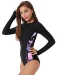 Women's Long Sleeve UV Protection Surf Suit Black