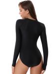 Women's Long Sleeve UV Protection Surf Suit Black