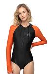 AXESEA Women's Hooded Rash Guard Swimsuit