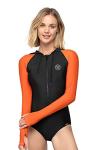 AXESEA Women's Hooded Rash Guard Swimsuit