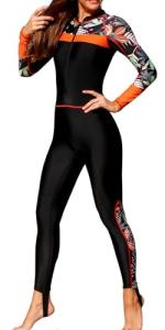 Women’s Quick-Dry Full Zip Rash Guard Swimsuit